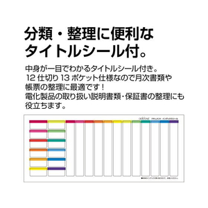 セキセイ アドワン レインボー ドキュメントホルダー 13ポケット A4 FC697NZ-AD-3112-00-イメージ5