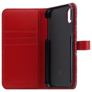 SLG Design iPhone XS/X用ケース Harris Tweed Diary レッド×グレー SD10554I8-イメージ3