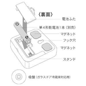 オーム電機 時計付き大画面デジタルタイマー ピンク COK-T141-P-イメージ4
