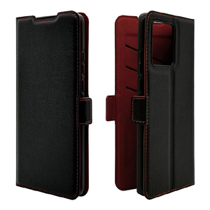 ラスタバナナ motorola edge40 neo用薄型手帳サイドマグネットケース ブラック×レッド 8071MOE40NBSMBKR-イメージ1