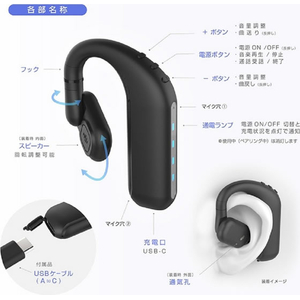 カシムラ ワイヤレスイヤホンOWS スタミナバッテリー&ダブルマイク FCK604D-BL143-イメージ5