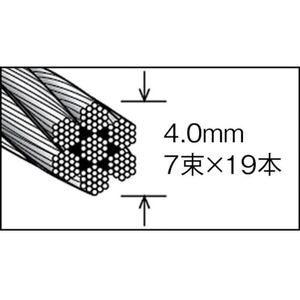 トラスコ中山 ステンレスワイヤロープ Φ4.0mm×10m 410180 FC739EH-2134837-イメージ2