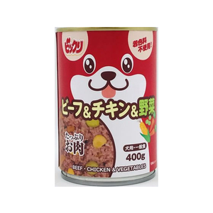 ペットライブラリー ビックリ 犬缶ビーフ&チキン&野菜 400g FC052NA-イメージ1