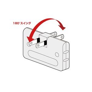 サンワサプライ 平トリプルタップ（2P・3個口） ブラック TAP-AC5BKN-イメージ2