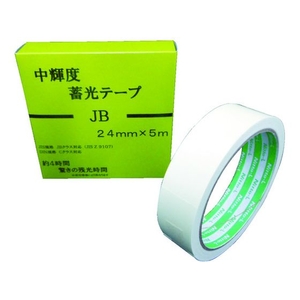 日東エルマテリアル 中輝度蓄光テープ JIS-JB級 0.25mm×24mm×5m 緑 グリーン2450.25 FC559GY-1145976-イメージ1