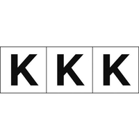 トラスコ中山 TRUSCO アルファベットステッカー 50×50 「K」 白地／黒文字 3枚 3枚粘着シール5050英字｢K｣ FC102GE-4389328