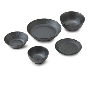 アイリスオーヤマ セット購入 アイリスオーヤマ FC363PK-MNW-5S 食器5点セット ブラック