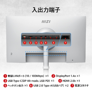 MSI 27型液晶ディスプレイ Modern MD272UPSW ホワイト MODERN-MD272UPSW-イメージ9