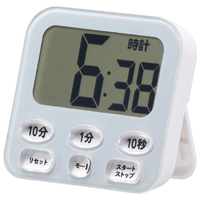 オーム電機 時計付き大画面デジタルタイマー ブルー COK-T141-A