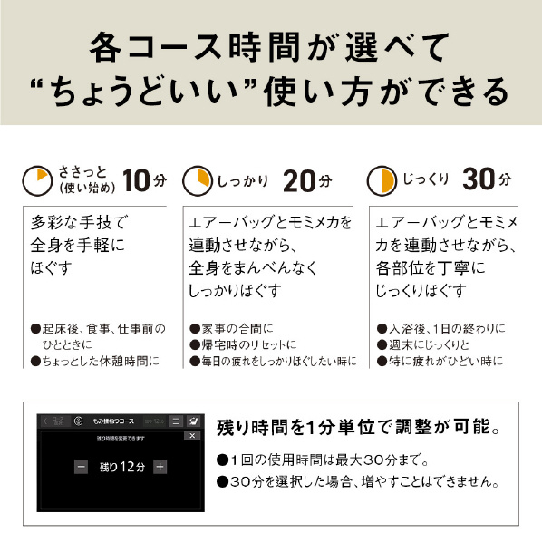 パナソニック マッサージチェア リアルプロ アイボリー EP-MA120-C 施療範囲 もみ玉の幅含む