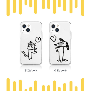 AKAN iPhone 14 Plus用ソフトクリアケース ネコハート AK23557I14M-イメージ3