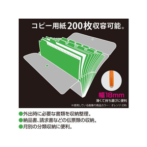 セキセイ アクティフ ドキュメントホルダー A4 13ポケット ローズ FC700NZ-ACT-3912-23-イメージ3