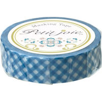 ニチバン プチジョア マスキングテープ 15mm×18m ギンガムチェック ブルー FCF508N-PJMT-15S006