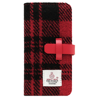 SLG Design iPhone XS/X用ケース Harris Tweed Diary レッド×ブラック SD10557I8