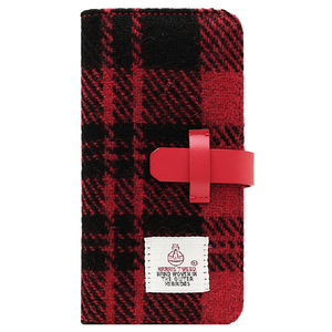 SLG Design iPhone XS/X用ケース Harris Tweed Diary レッド×ブラック SD10557I8-イメージ1