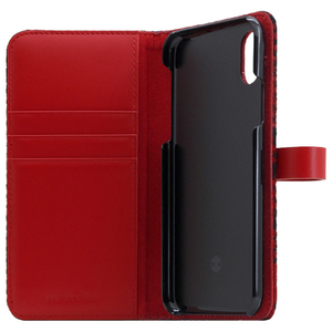 SLG Design iPhone XS/X用ケース Harris Tweed Diary レッド×ブラック SD10557I8-イメージ3
