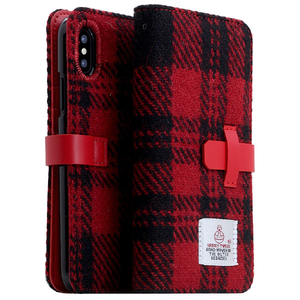 SLG Design iPhone XS/X用ケース Harris Tweed Diary レッド×ブラック SD10557I8-イメージ4