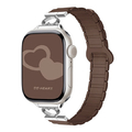 GAACAL Apple Watch 1-11/SE1-3 38/40/41/42(10-11)mm ハートデザインマグネット式シリコンバンド ブラウン W00606BRA