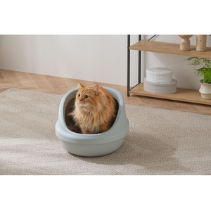 アイリスオーヤマ 猫のトイレ ハーフカバー ミントグレー FC484YN-P-NE-500-H-イメージ2