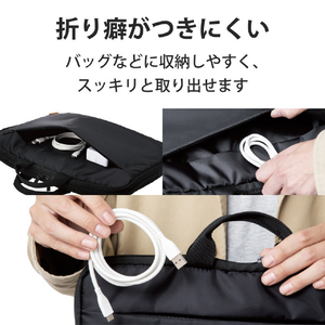 エレコム USBケーブル(1．0m) USB A to USB C シリコン素材 RoHS 簡易パッケージ ホワイト MPA-ACSS10WH-イメージ5