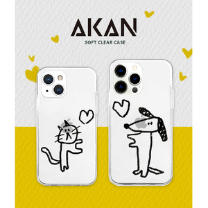 AKAN iPhone 14 Plus用ソフトクリアケース イヌハート AK23558I14M-イメージ2