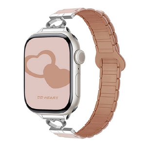 GAACAL Apple Watch 1-11/SE1-3 38/40/41/42(10-11)mm ハートデザインマグネット式シリコンバンド ピンク W00606PA-イメージ1