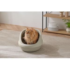 アイリスオーヤマ 猫のトイレ ハーフカバー ブラウン FC485YN-P-NE-500-H-イメージ2