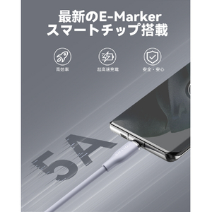 VOLTME シリコン 充電ケーブル USB-C&USB-C 100W グレー C2149-イメージ2
