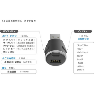 カシムラ イルミ付USB増設 USB-A1ポート+C1ポート FCK608D-DC061-イメージ4