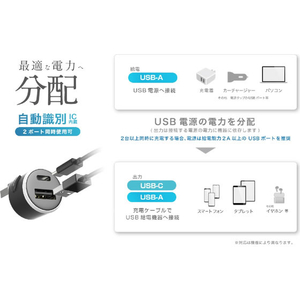 カシムラ イルミ付USB増設 USB-A1ポート+C1ポート FCK608D-DC061-イメージ7