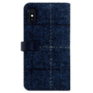 SLG Design iPhone XS/X用ケース Harris Tweed Diary ネイビー SD10559I8-イメージ2
