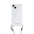 PHONECKLACE iPhone 15用ロープショルダーストラップ付きクリアケース グレー PN25560I15