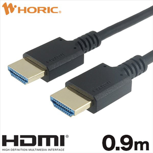ホーリック HDMIケーブル 0．9m ブラック HDM09-560BK-イメージ1
