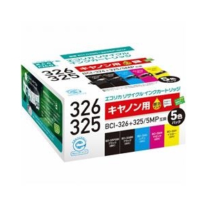 エコリカ リサイクルインクカートリッジ 4色パック+325PGBK互換 ECI-C3253265P/B エコリカ リサイクルインクカートリッジ 4色パック+325PGBK互換 ECI-C3253265P/B