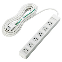 エレコム EU RoHs指令準拠 マグネット付3ピン対応タップ(6個口/5．0m) ホワイト T-T02-3650WH/RS