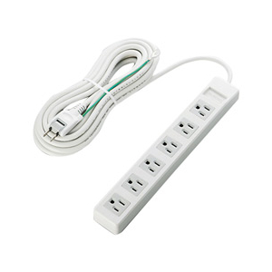 エレコム EU RoHs指令準拠 マグネット付3ピン対応タップ(6個口/5．0m) ホワイト T-T02-3650WH/RS-イメージ1
