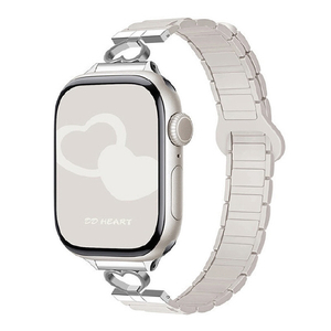 GAACAL Apple Watch 1-11/SE1-3 38/40/41/42(10-11)mm ハートデザインマグネット式シリコンバンド シャンパンゴールド W00606SGA-イメージ1
