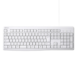 バッファロー USB接続 有線スタンダードキーボード ホワイト BSKBU110WH-イメージ2
