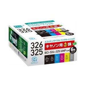 エコリカ リサイクルインクカートリッジ 5色パック+325PGBK互換 ECI-C3253266P/B エコリカ リサイクルインクカートリッジ 5色パック+325PGBK互換 ECI-C3253266P/B