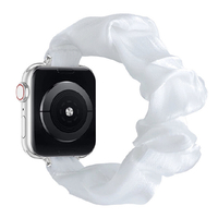 GAACAL Apple Watch 1-11/SE1-3 38/40/41/42(10-11)mm シュシュ風バンド ホワイト W00607WA