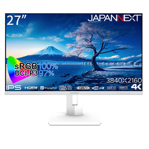 JAPANNEXT 27型液晶ディスプレイ ホワイト JN-IPS27UHDR-C65W-HSP-W-イメージ2