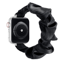 GAACAL Apple Watch 1-11/SE1-3 38/40/41/42(10-11)mm シュシュ風バンド ブラック W00607BKA