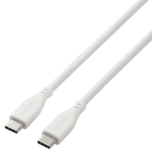 エレコム USB-C to USB-C 充電ケーブル(1．0m) PD対応 最大60W 超急速 シリコン素材 なめらか 柔軟性 高耐久 ホワイト MPA-CCSS10WH-イメージ1