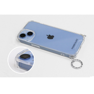 PHONECKLACE iPhone 15用ロープショルダーストラップ付きクリアケース ダークレッド PN25562I15-イメージ11