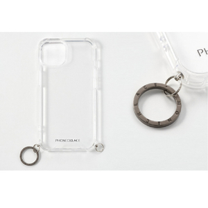 PHONECKLACE iPhone 15用ロープショルダーストラップ付きクリアケース ダークレッド PN25562I15-イメージ12