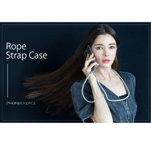 PHONECKLACE iPhone 15用ロープショルダーストラップ付きクリアケース ダークレッド PN25562I15-イメージ3