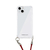 PHONECKLACE iPhone 15用ロープショルダーストラップ付きクリアケース ダークレッド PN25562I15-イメージ1
