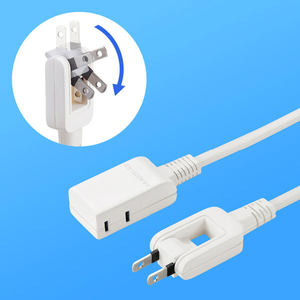 サンワサプライ マイクロタップ(2個口・0．5m) ホワイト TAP-M605W-イメージ2