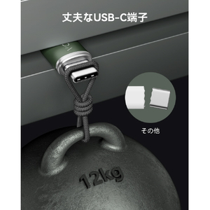 VOLTME PowerLink Rugg USB-A & USB-C ケーブル(編込み) グリーン C2152-イメージ6