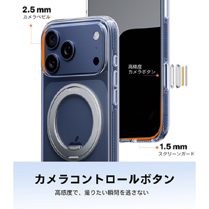 TORRAS iPhone17 Pro用 アクリル樹脂+TPUケース TORRAS OSTAND O3 FITNESS クリア X00FX2935-イメージ6